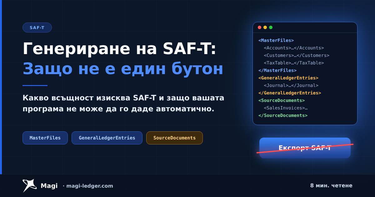 Генериране на SAF-T: Защо не е един бутон