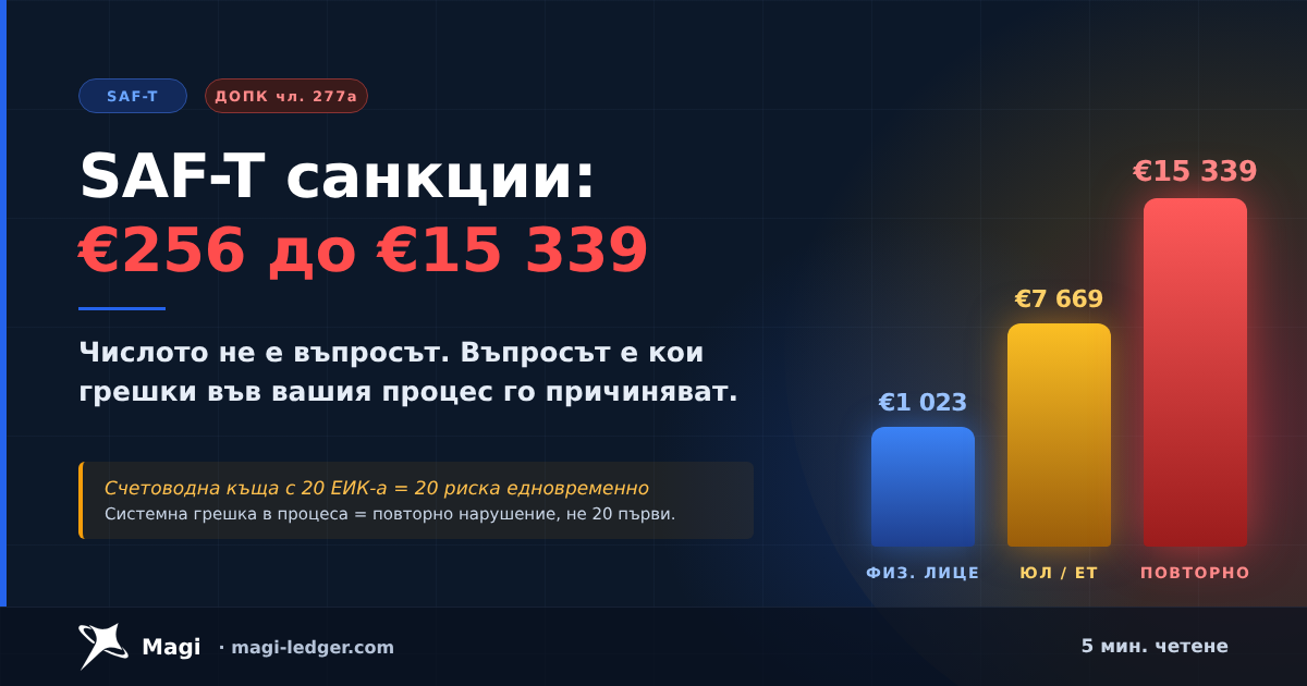 SAF-T санкции: от €256 до €15 339 - кои грешки ги причиняват
