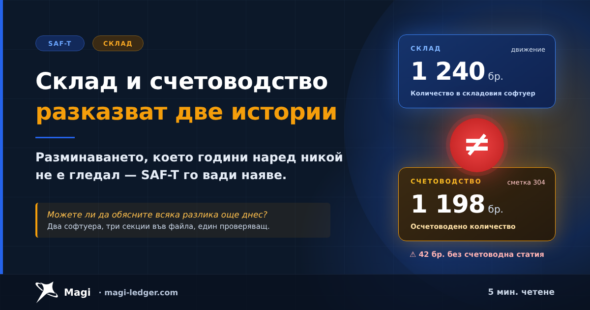 Склад и счетоводство в SAF-T: кога числата спират да съвпадат